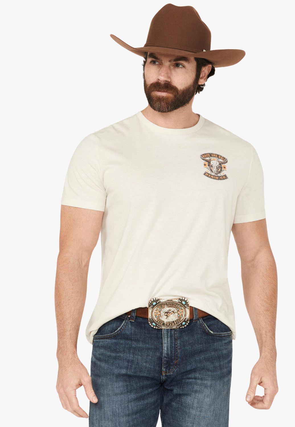 Rock and Roll Unisex Longhorn Skull Graphic T-Shirt