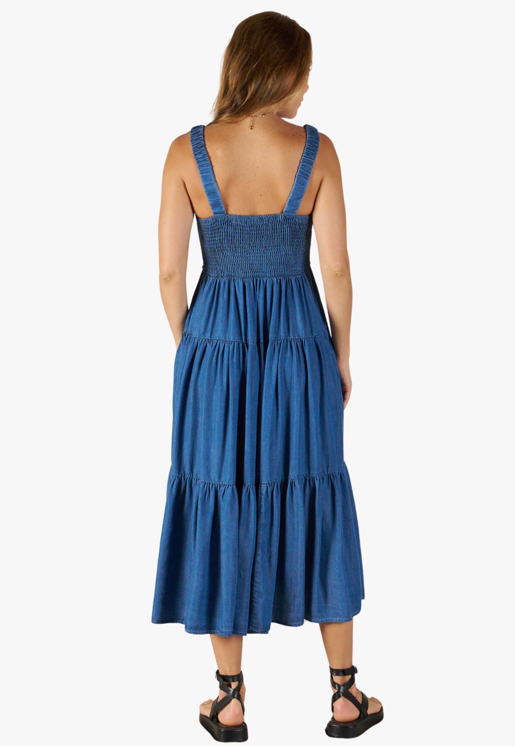 Valeria Label Womens Eden Ruched Midi Dress