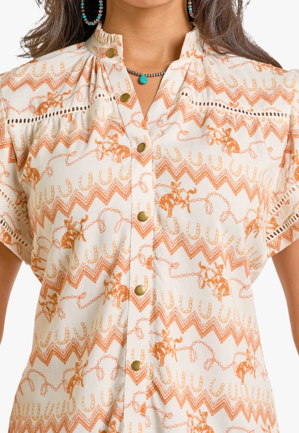 Panhandle Womens Flutter Sleeve Top