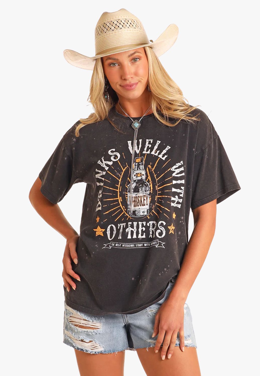 Rock and Roll Womens Graphic Oversized T-Shirt