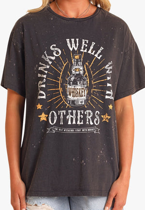 Rock and Roll Womens Graphic Oversized T-Shirt