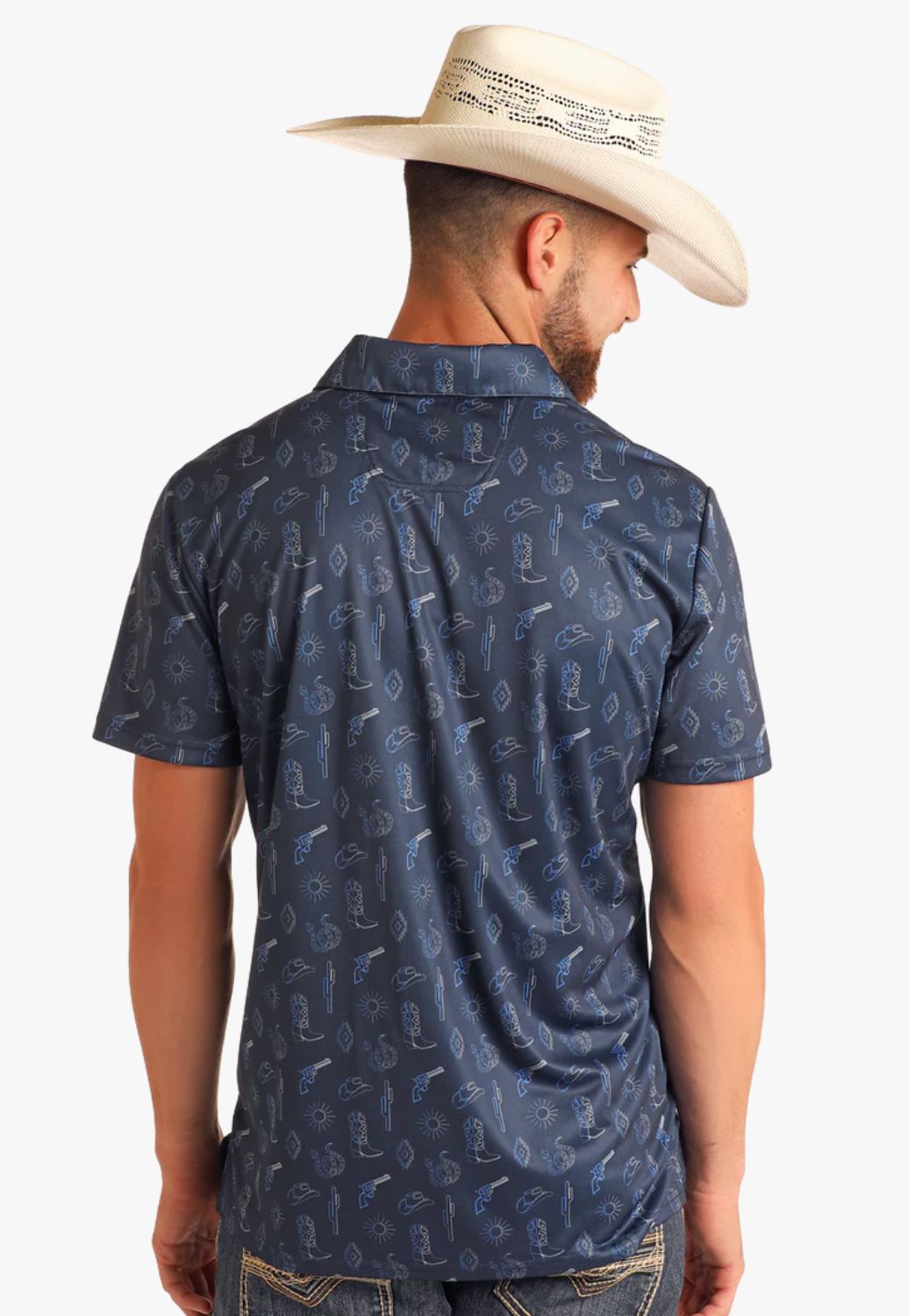 Rock and Roll Mens Conversational Printed Polo