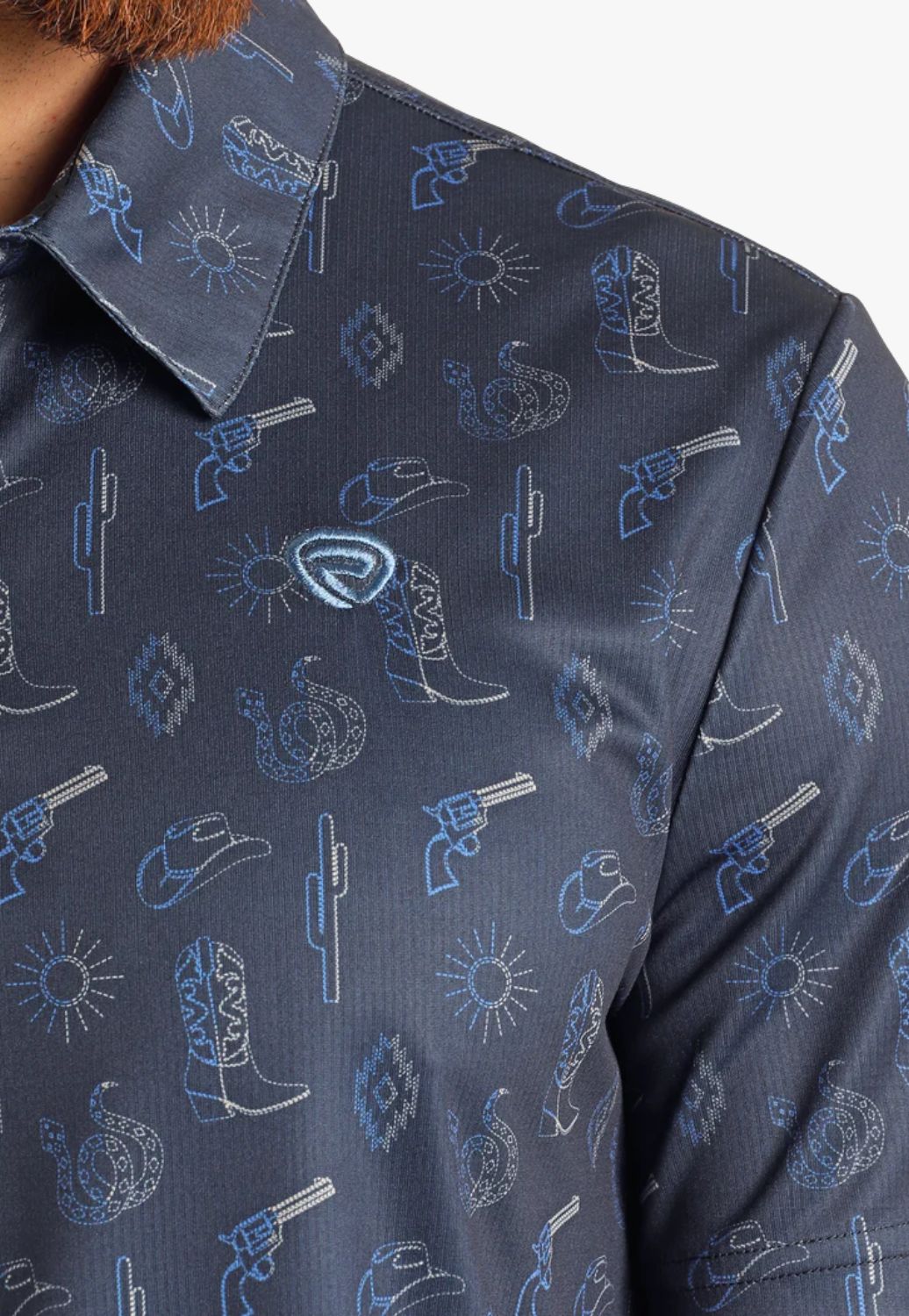 Rock and Roll Mens Conversational Printed Polo