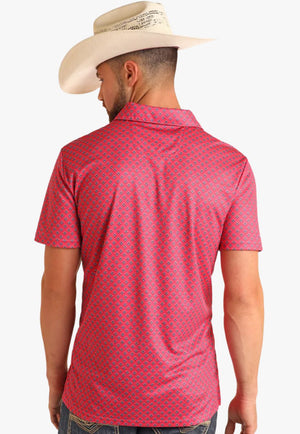 Rock and Roll Mens Geo Printed Polo