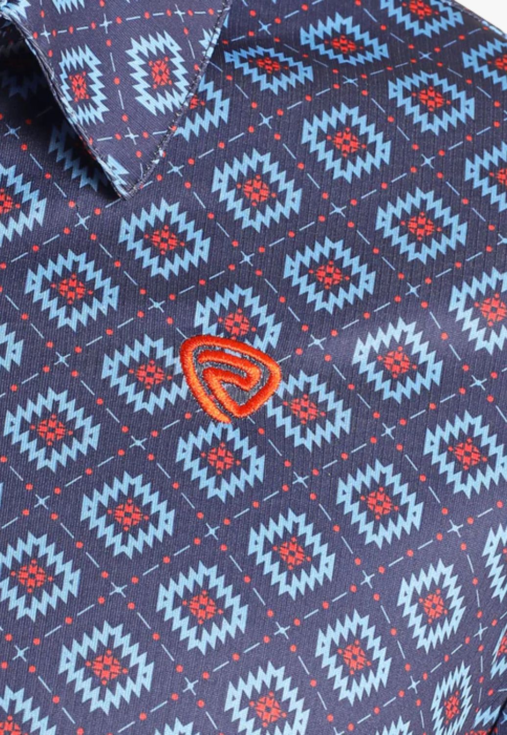 Rock and Roll Mens Aztec Printed Polo