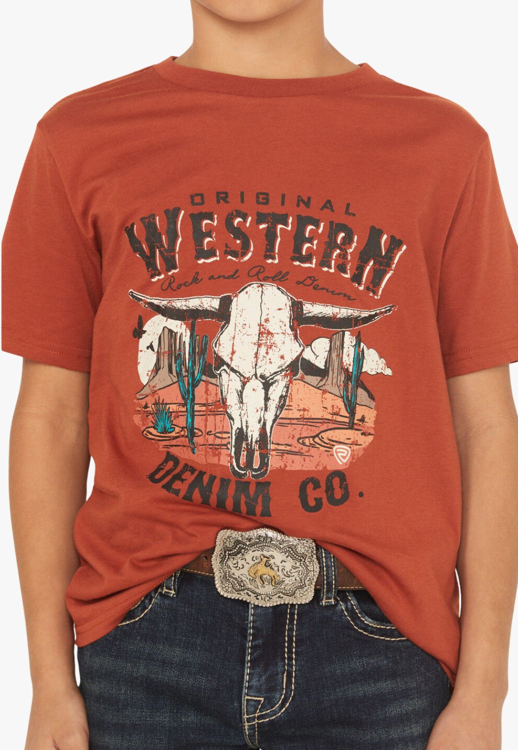 Rock and Roll Boys Longhorn Skull Graphic T-Shirt