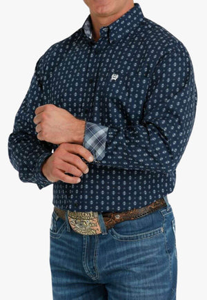 Cinch Mens Geometric Print Long Sleeve Shirt