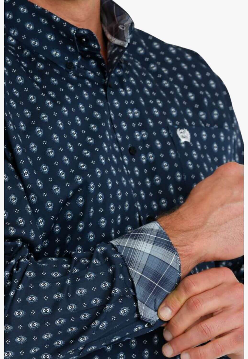 Cinch Mens Geometric Print Long Sleeve Shirt