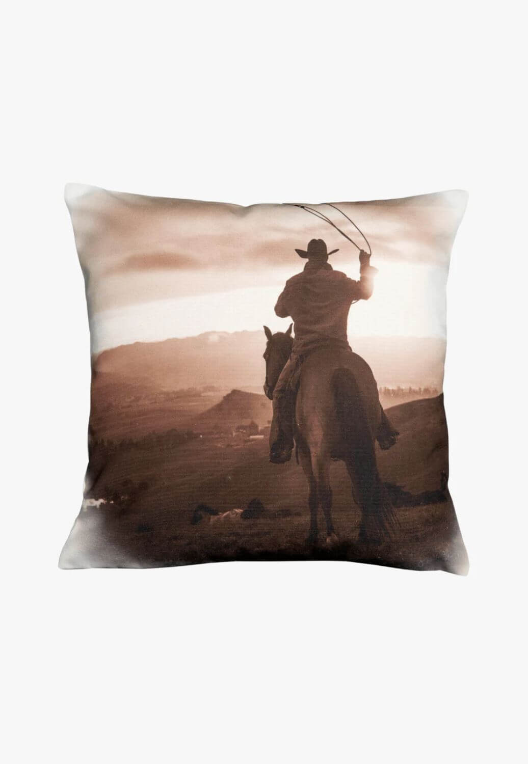 Wrangler Roping Cowboy Pillow