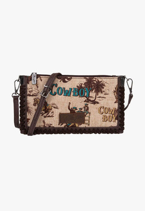Wrangler Womens Printed Crossbody Clutch Bag