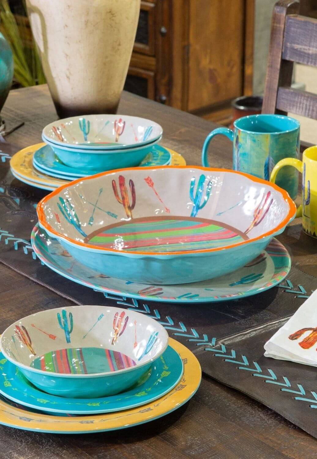 Cactus Design Melamine Serving Platter