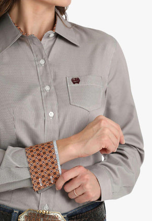 Cinch Womens Striped Tencel Western Shirt