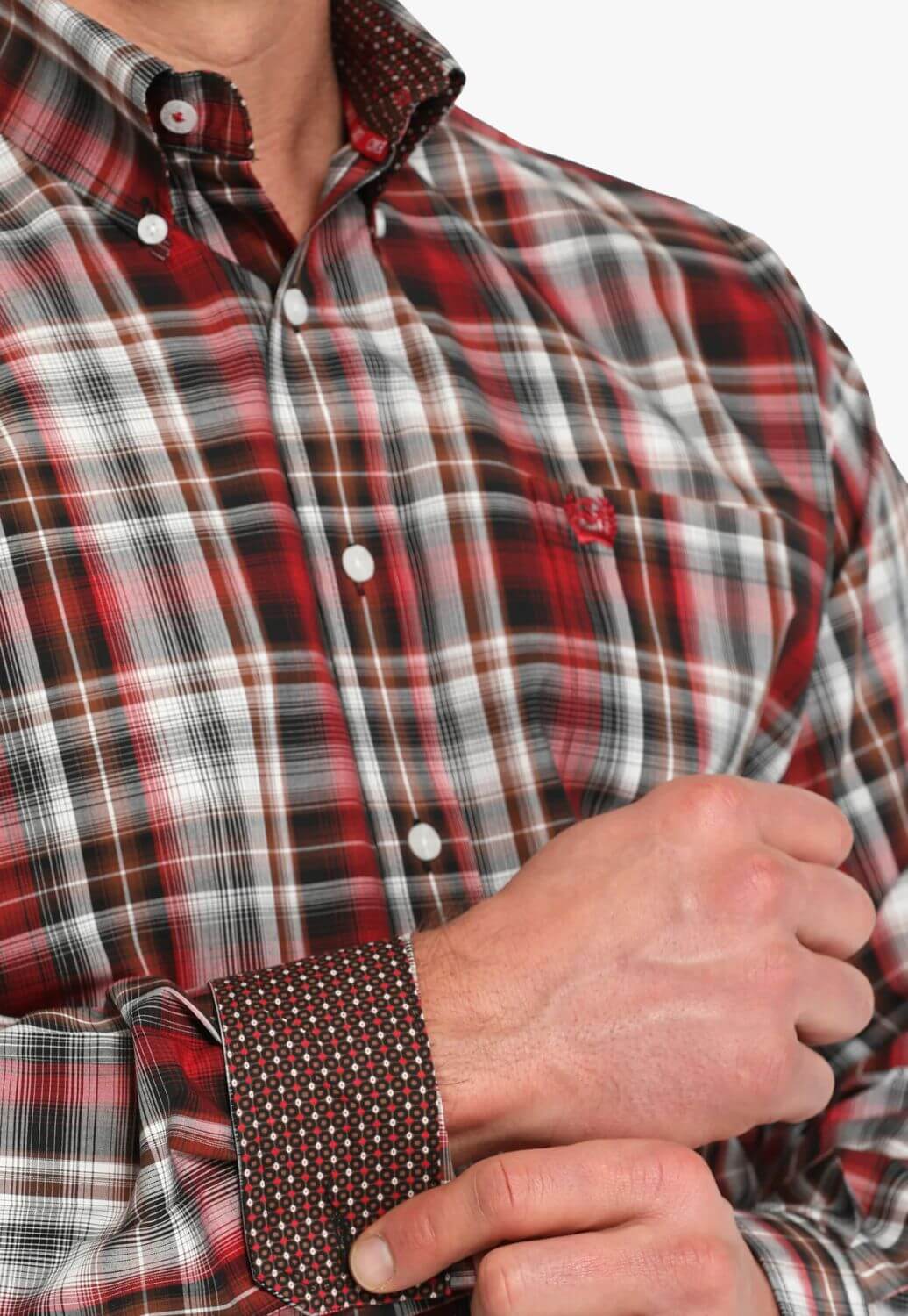 Cinch Mens Plaid Long Sleeve Shirt
