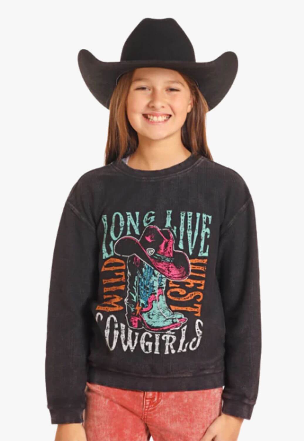 Rock & Roll Girls Long Live Cowgirls Graphic Pullover