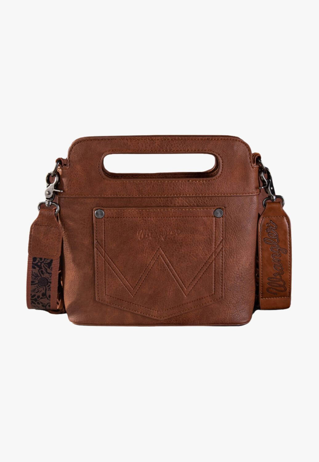 Wrangler Womens Embroided Fringe Crossbody Bag
