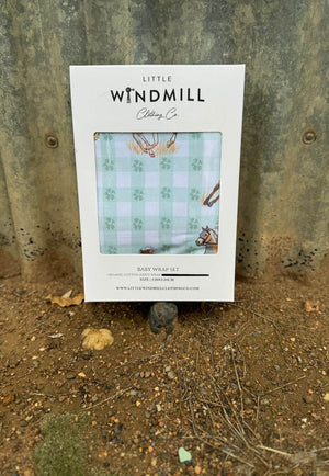 Little Windmill Cowgirl Jersey Organic Cotton Swaddle