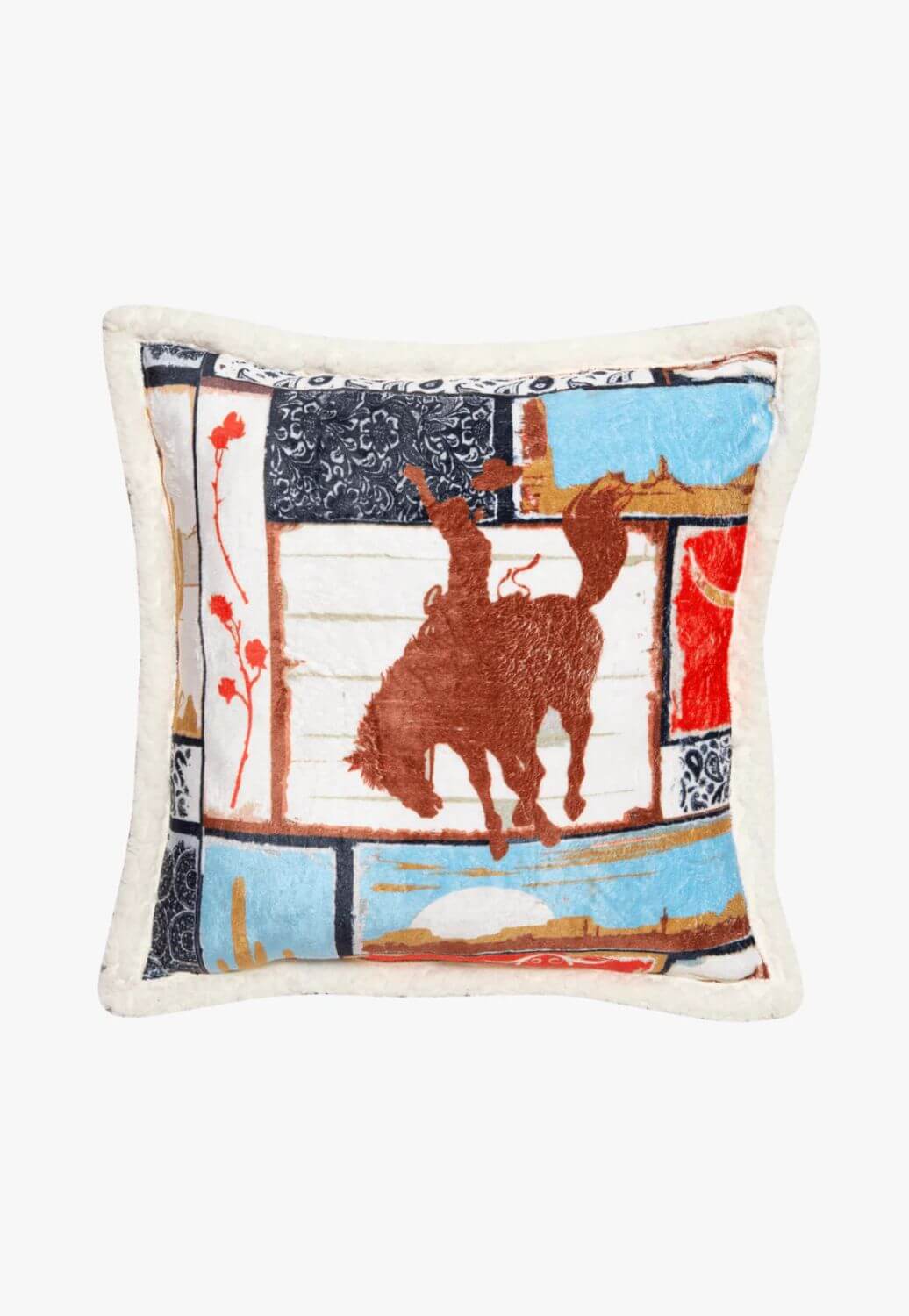 Wrangler Vintage Western Plush Sherpa Pillow