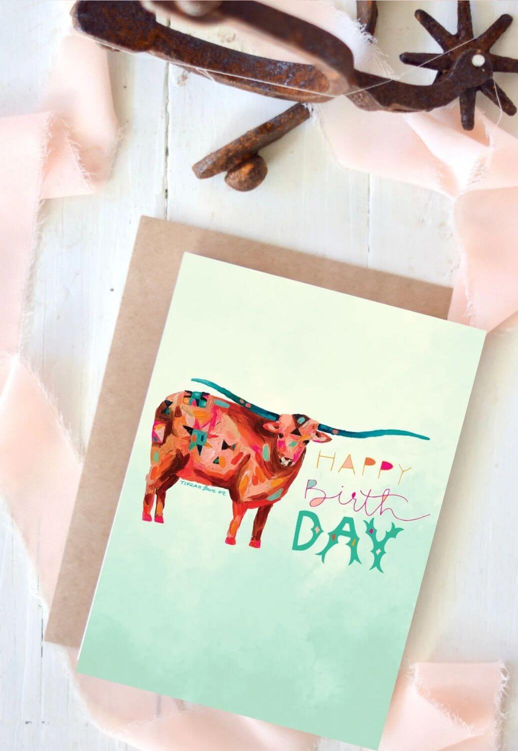 Tirzah Happy Birthday Texas Longhorn Card