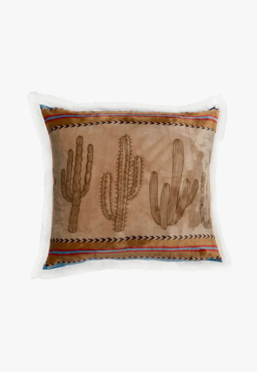 Carstens Cactus Stripe Plush Sherpa Pillow