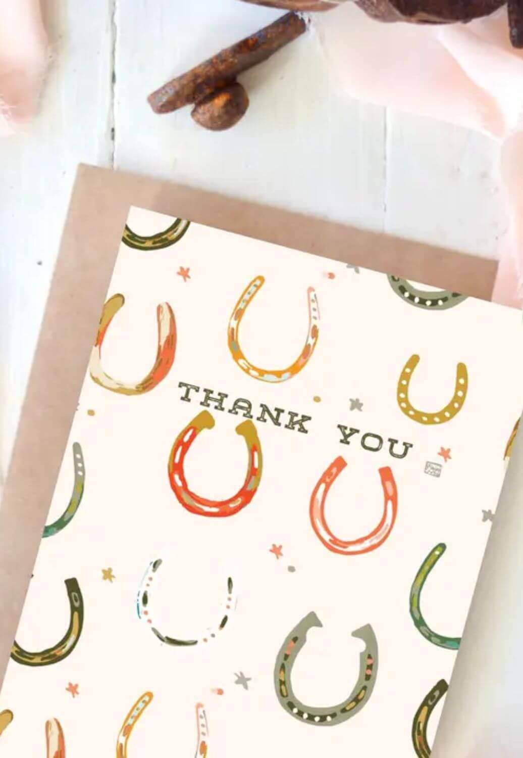 Tirzah Thank You Colourful Horseshoe Card