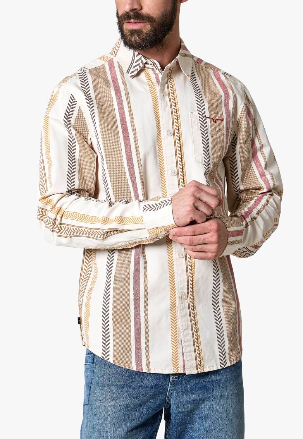 Kimes Ranch Mens Double Tap Stripe Long Sleeve Shirt