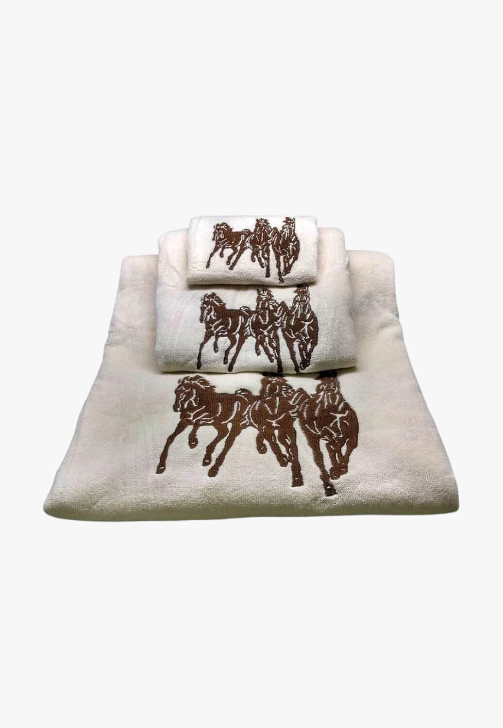Embroidered 3-Horse Towel Set