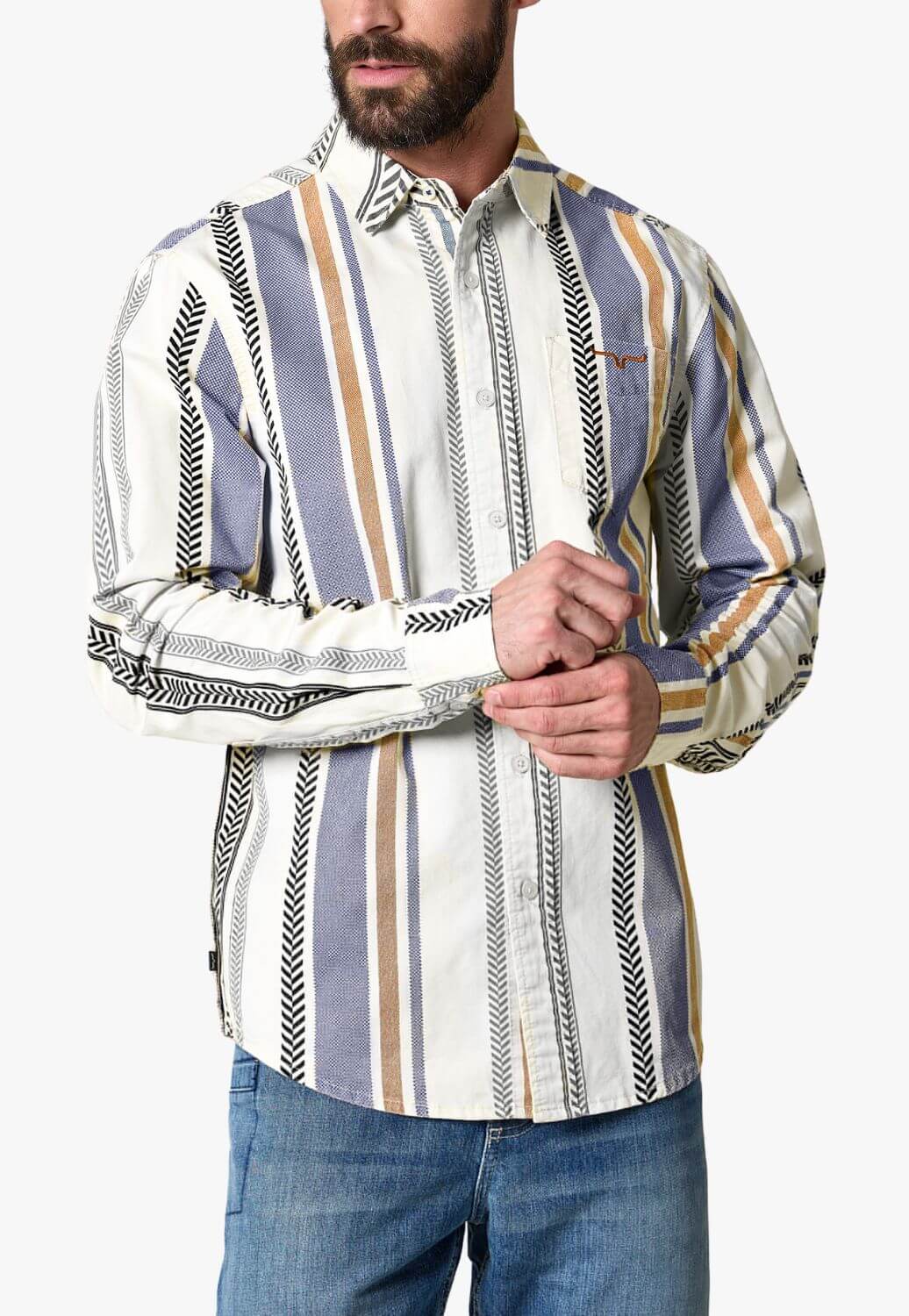 Kimes Ranch Mens Double Tap Stripe Long Sleeve Shirt