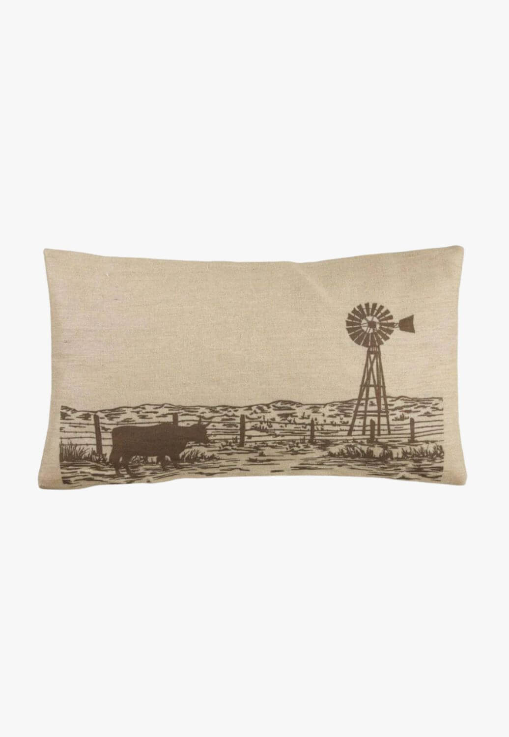 Windmill Burlap Lumbar Pillow