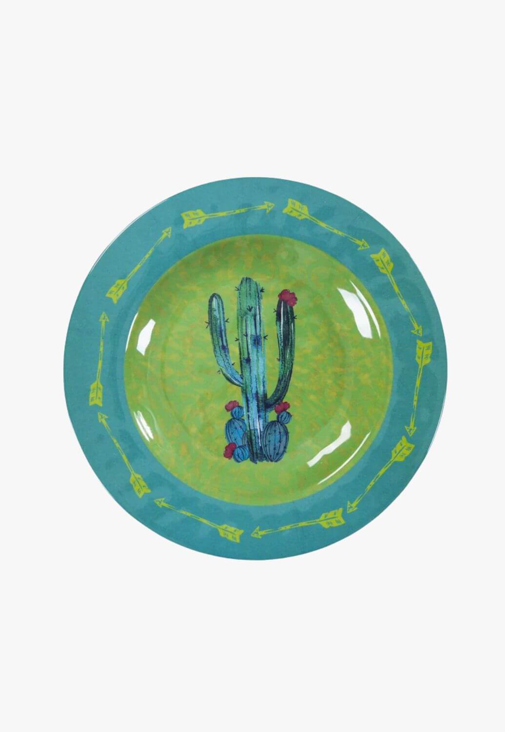 Cactus Design Melamine Salad Plate Set
