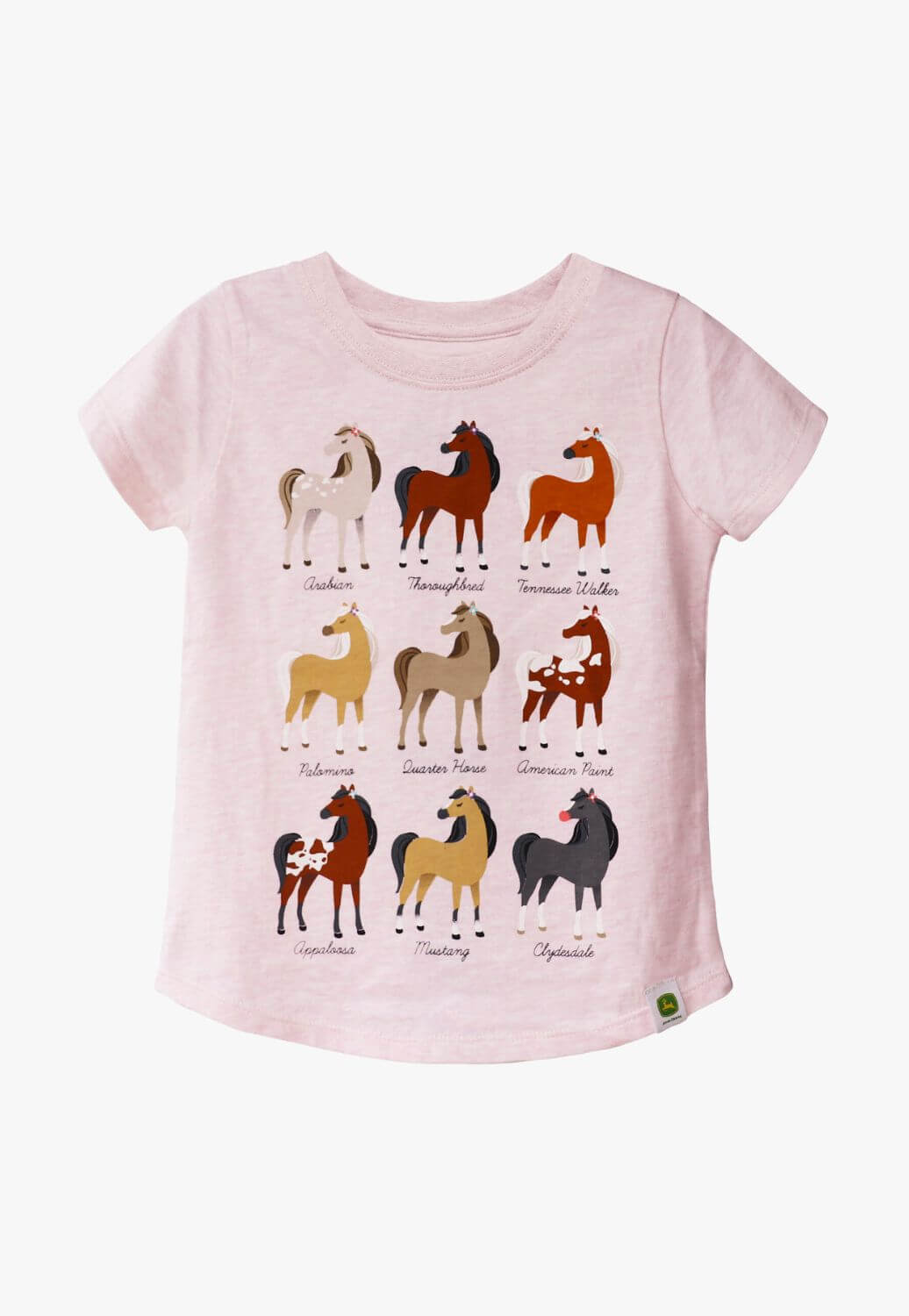 John Deere Girls Horse Breeds T-Shirt
