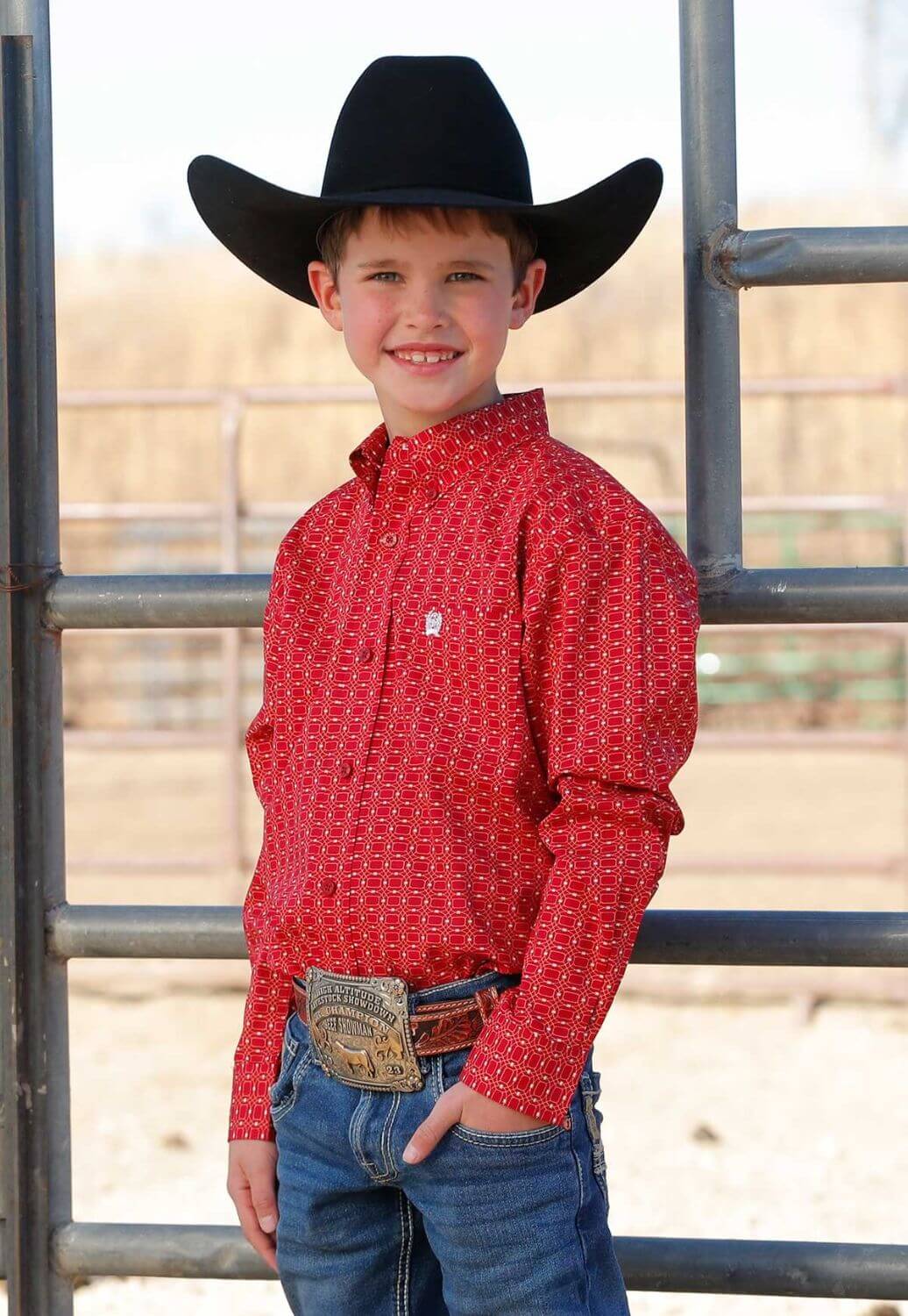 Cinch Boys Geometric Print Western Long Sleeve Shirt