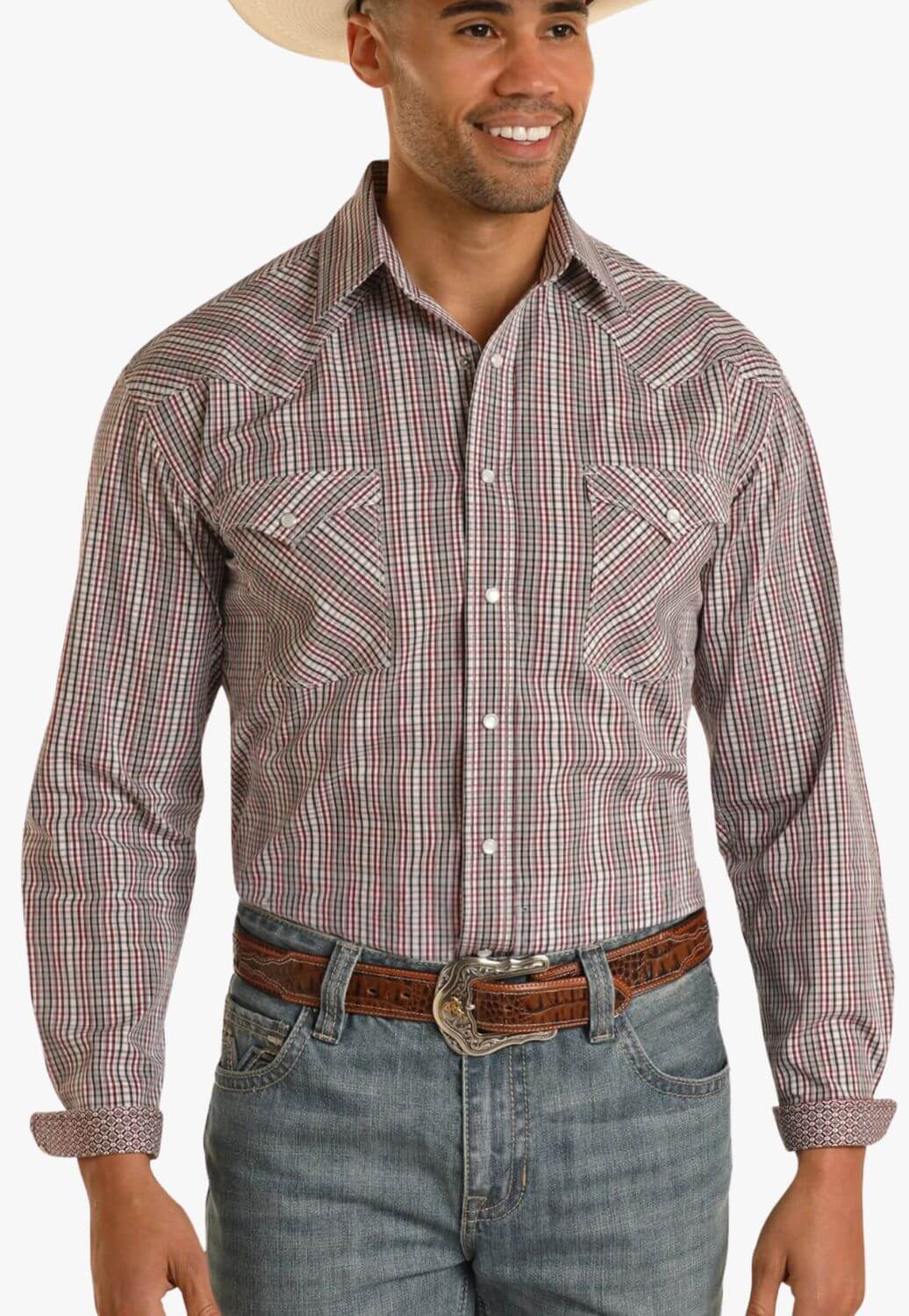 Panhandle Mens Long Sleeve Snap Button Shirt
