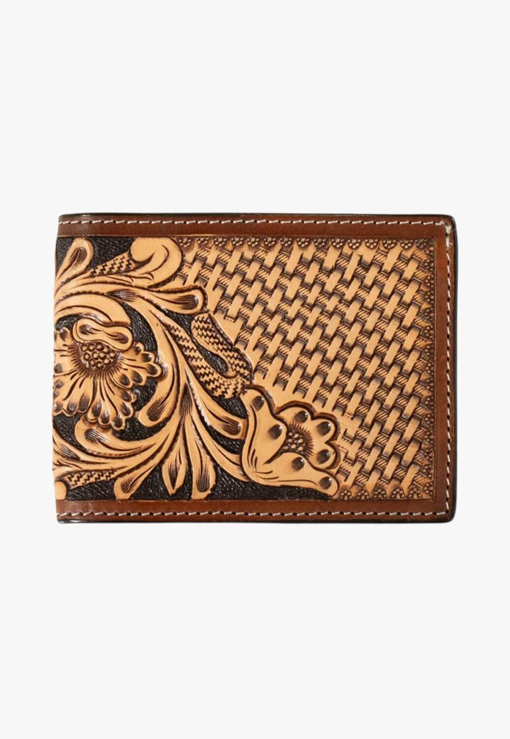 3D Mens Bifold Flip Style Hand Tool Floral Wallet