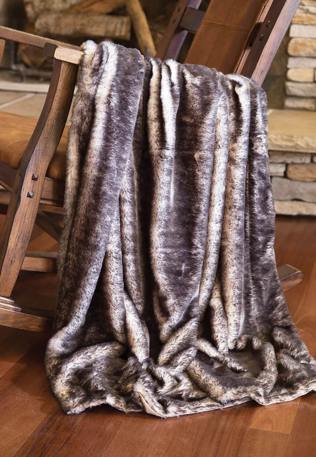 Carstens Tipped Fox Faux Fur Throw