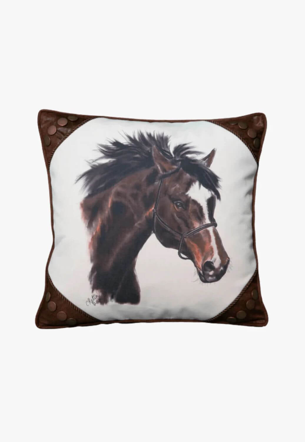 Wrangler Painted Horse & Rivet Pillow
