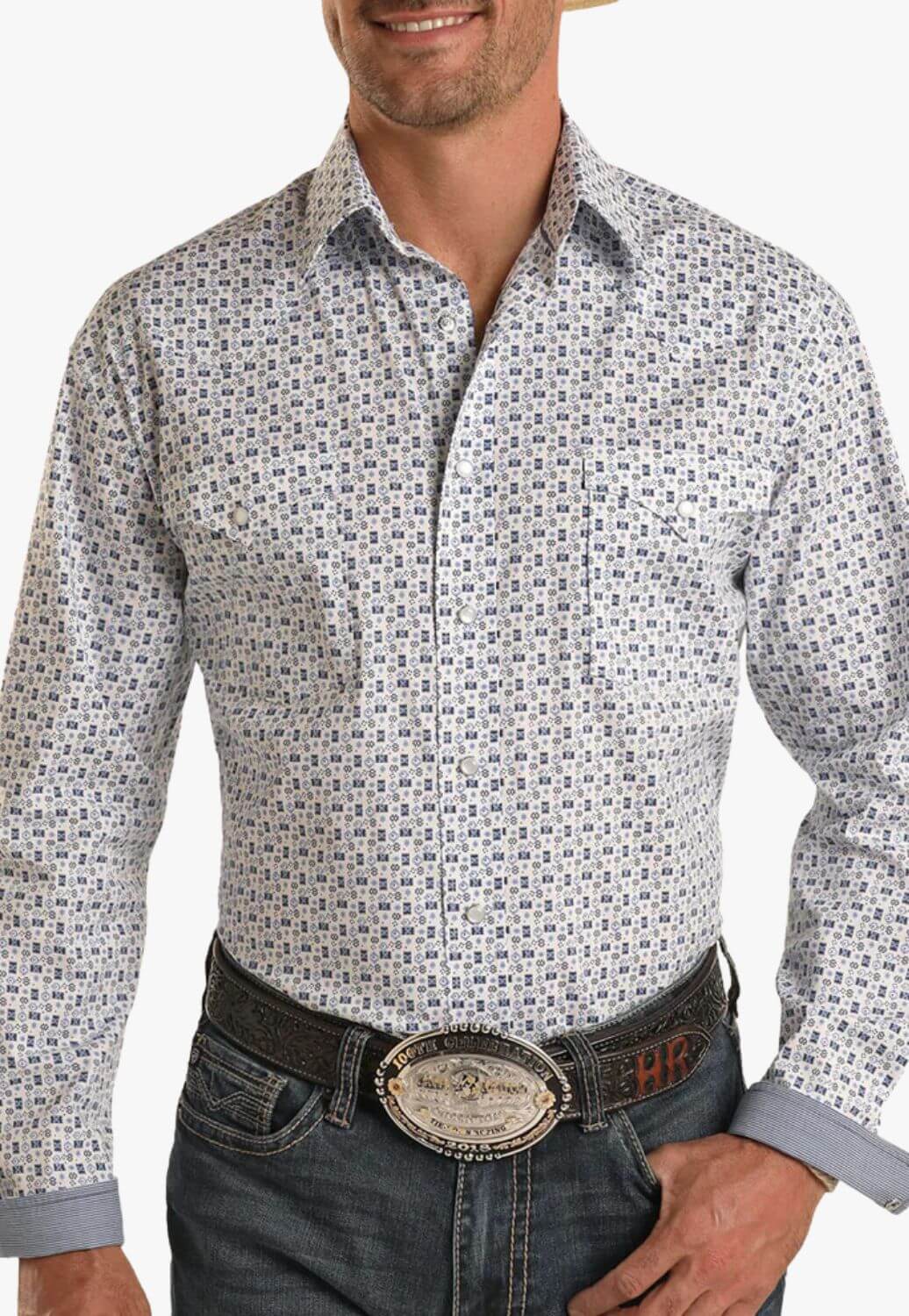 Panhandle Mens Long Sleeve Snap Button Shirt