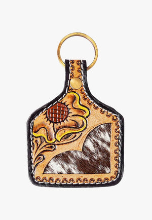 Myra One Bloom Hand-Tooled Key Fob
