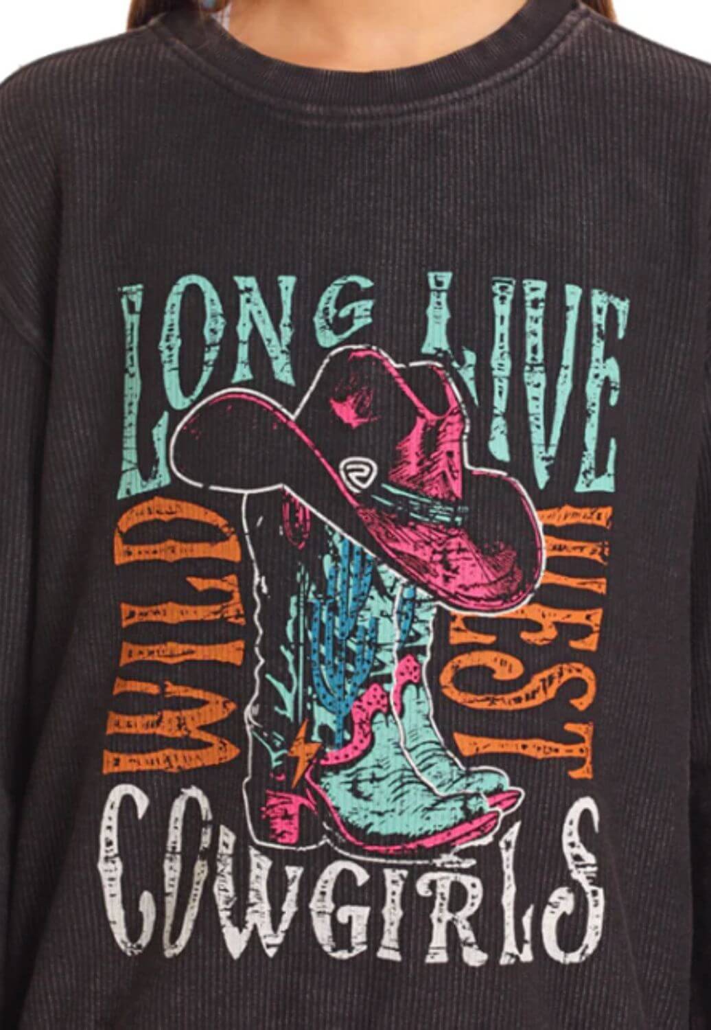 Rock & Roll Girls Long Live Cowgirls Graphic Pullover