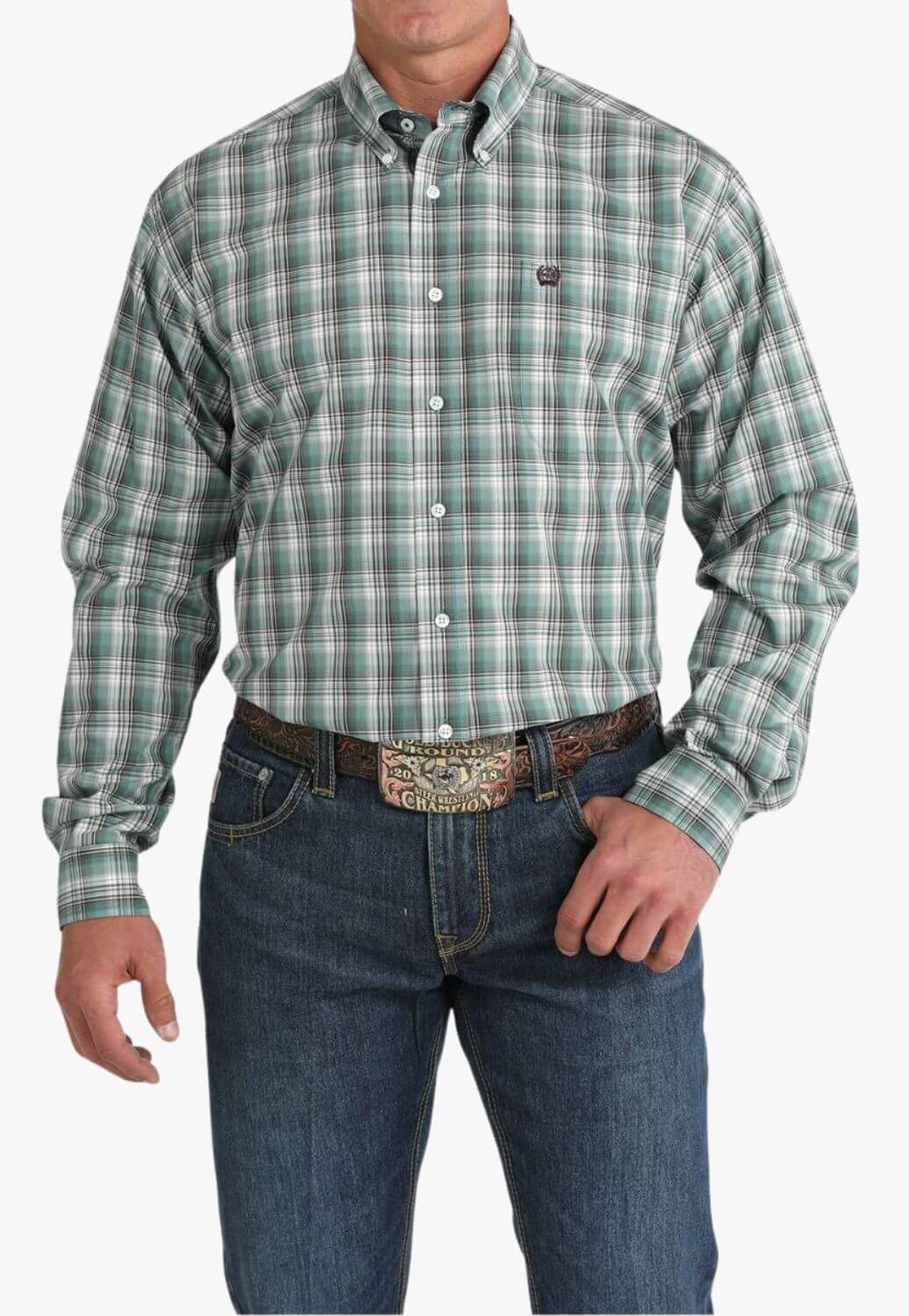 Cinch Mens Plaid Long Sleeve Shirt
