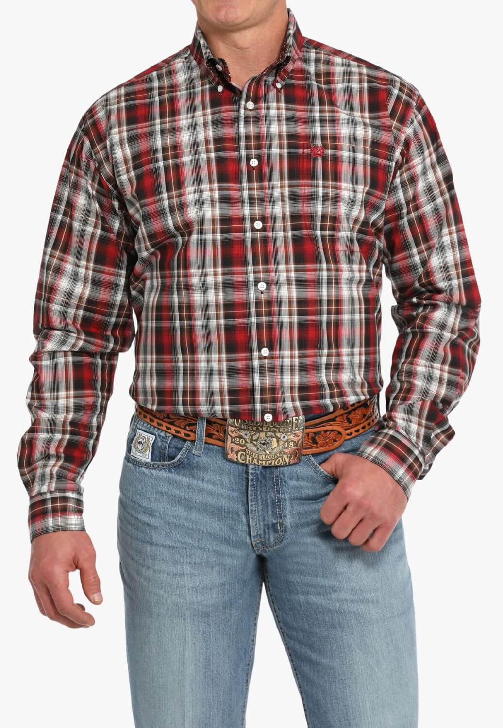 Cinch Mens Plaid Long Sleeve Shirt