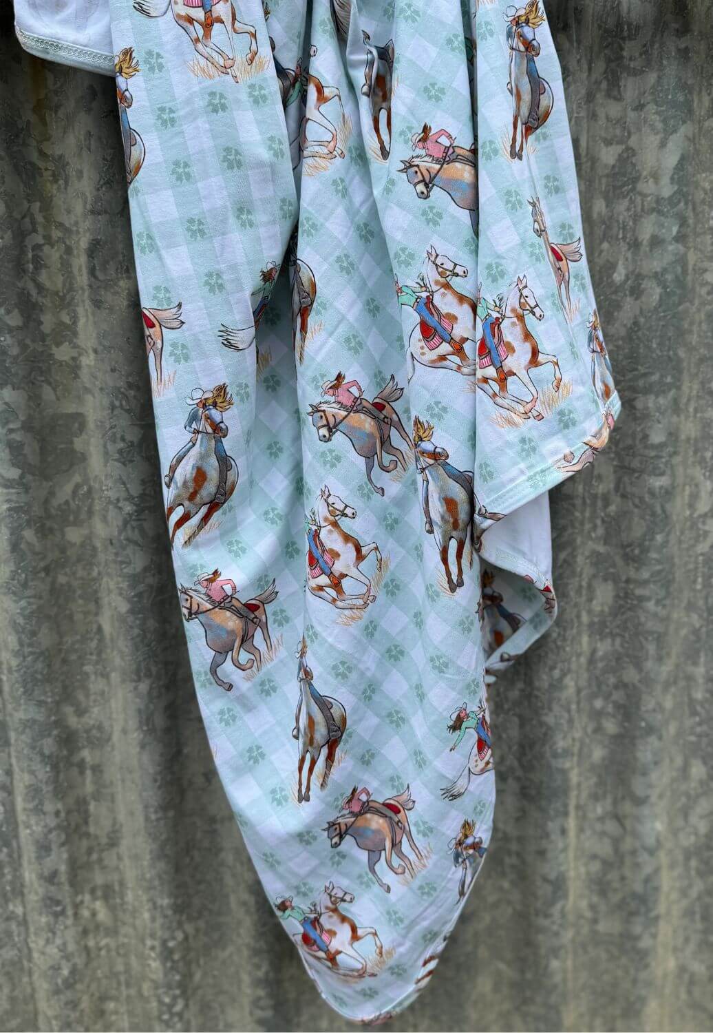 Little Windmill Cowgirl Jersey Organic Cotton Swaddle