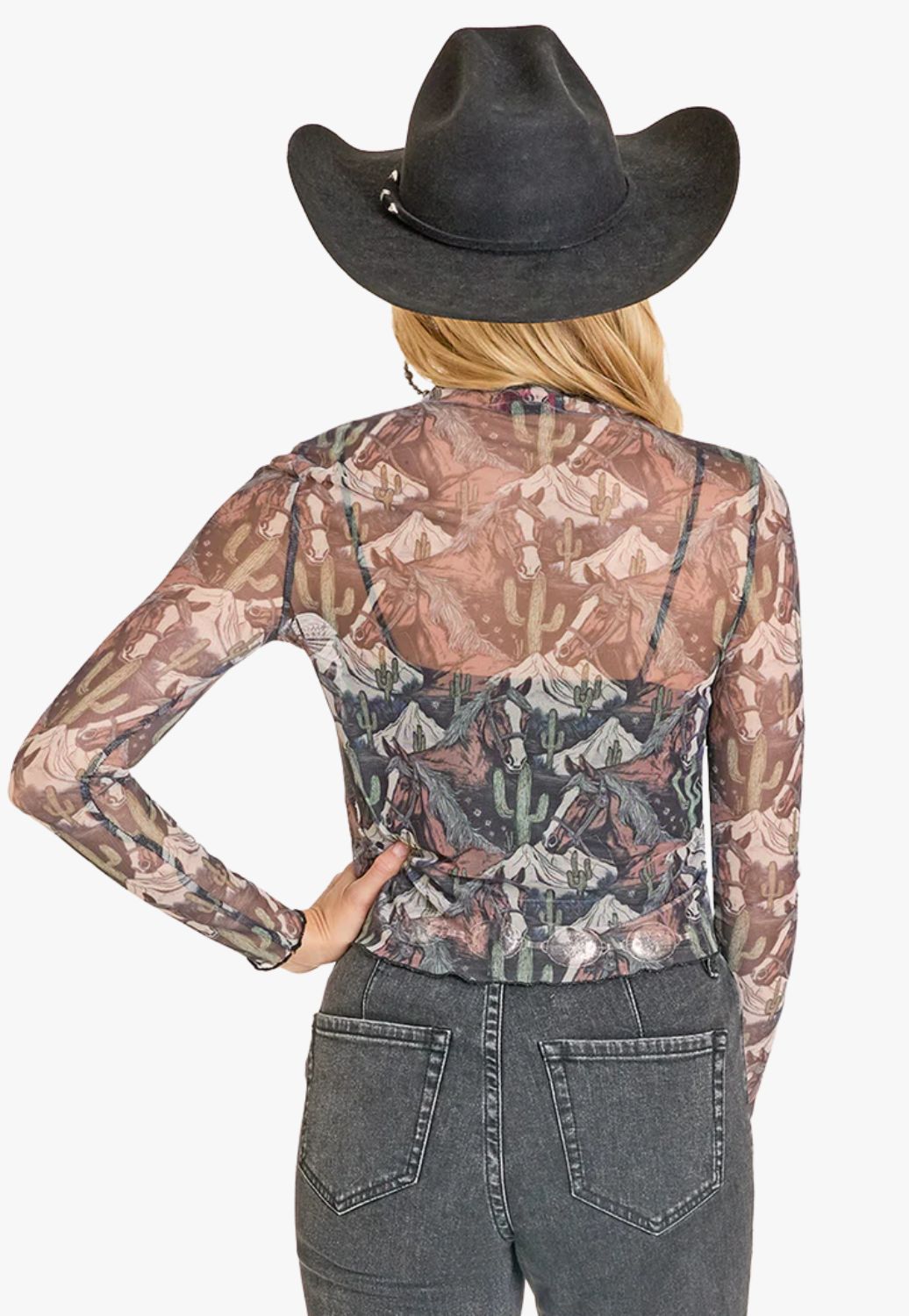 Rock &amp; Roll Womens Sheer Blouse