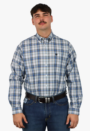 Cinch Mens Plaid Long Sleeve Shirt