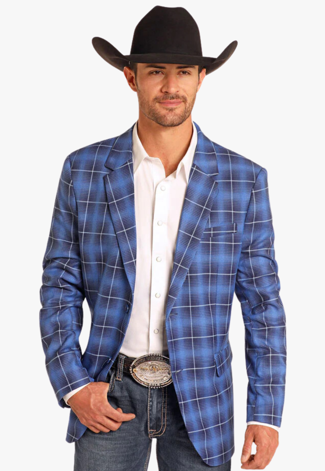 Rock and Roll Mens Wide Plaid Blazer