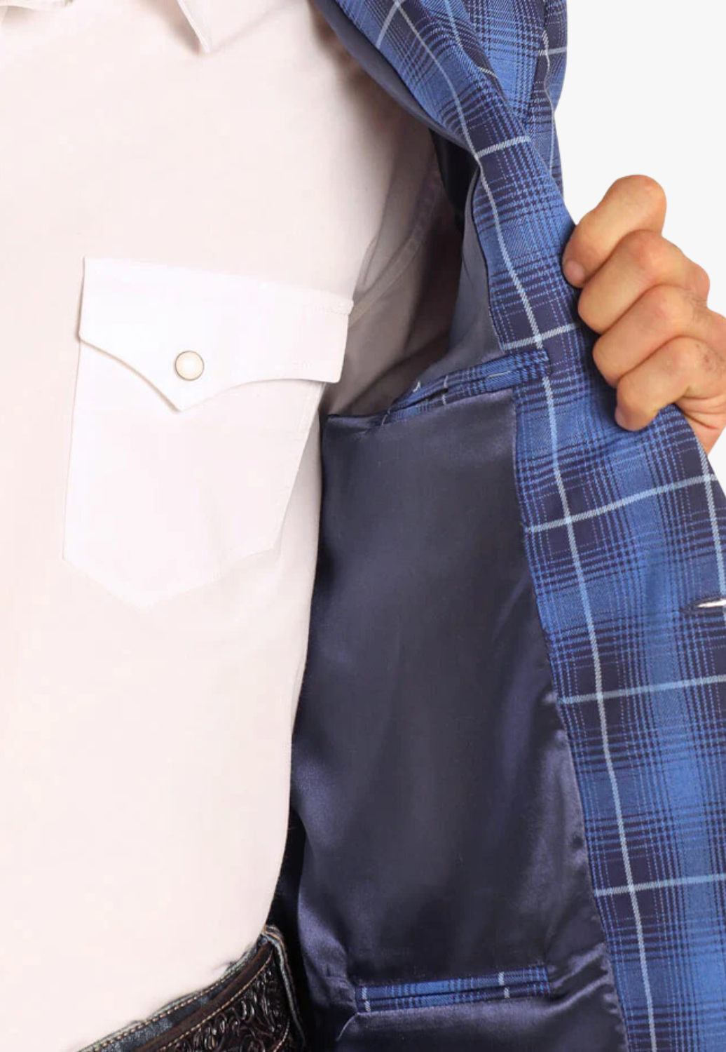 Rock and Roll Mens Wide Plaid Blazer