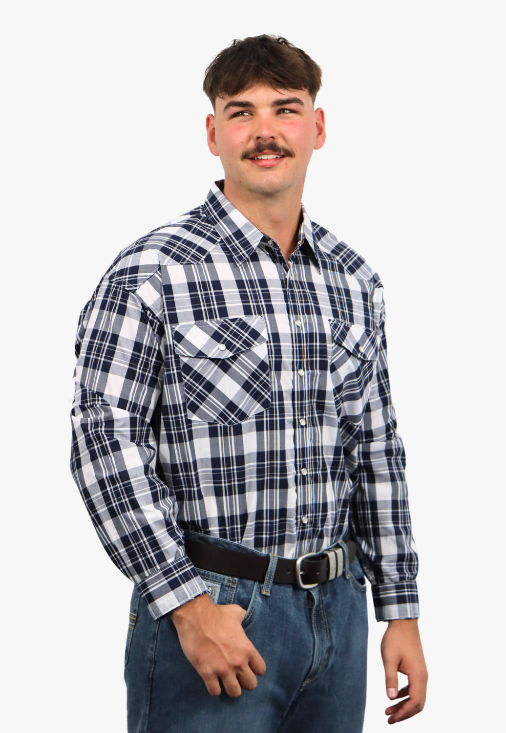 Bisley Mens Western Long Sleeve Checked Shirt