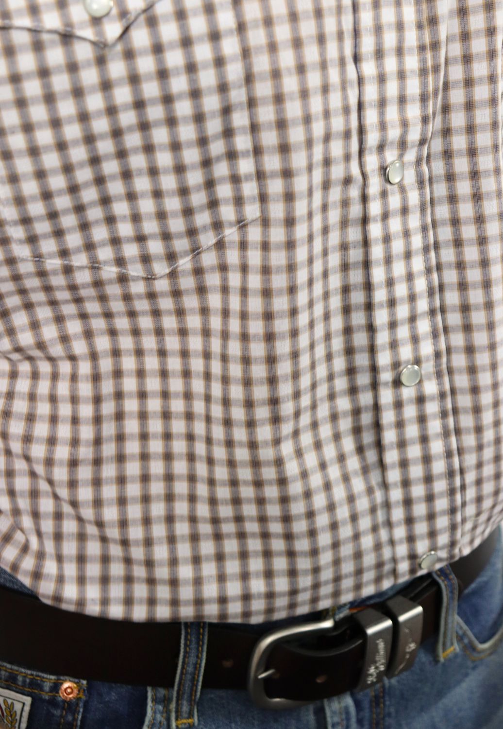 Panhandle Mens Checked Short Sleeve Shirt