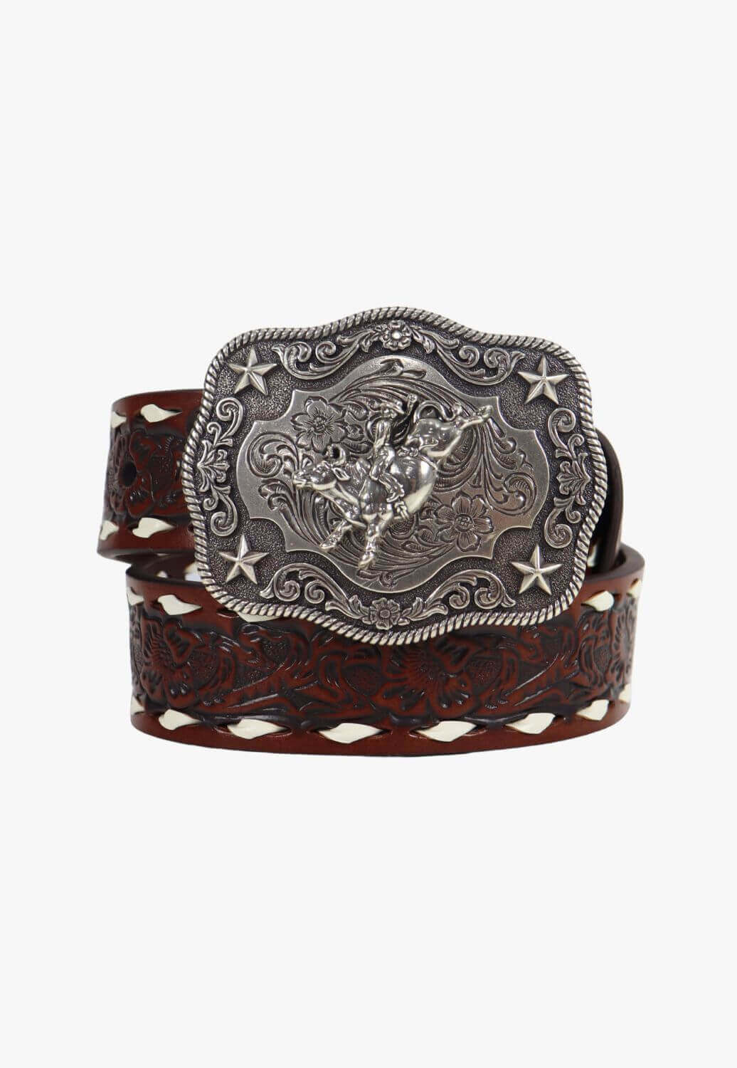 Nocona Boys Floral Embossed Bull Rider Belt