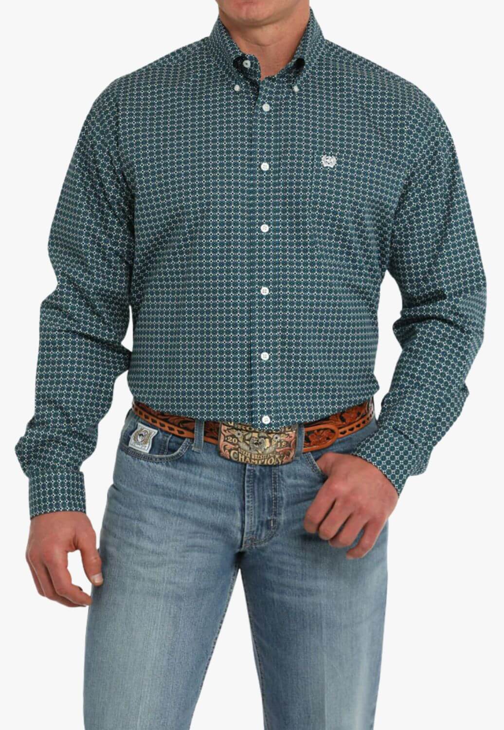 Cinch Mens Geometric Long Sleeve Shirt