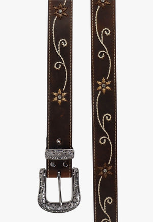 Nocona Womens Embroidered Flowers Belt